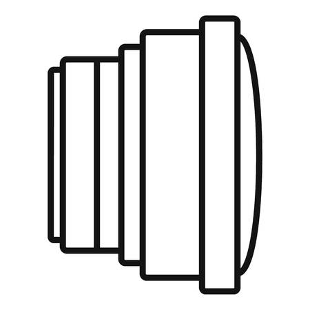 Fish eye lens icon, outline styleの写真素材
