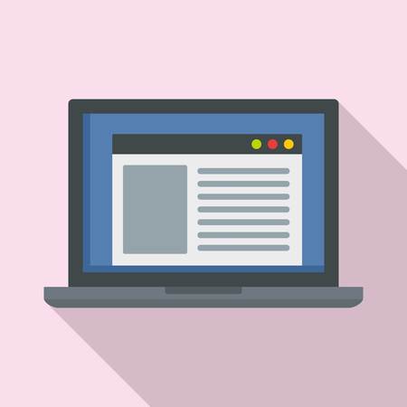Virtual computer learning icon, flat styleの写真素材
