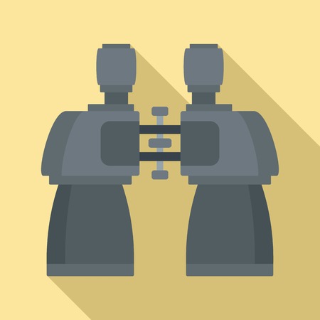 Metal binocular icon, flat styleの写真素材