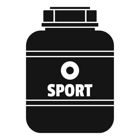 Sport nutrition plastic jar icon, simple styleのイラスト素材
