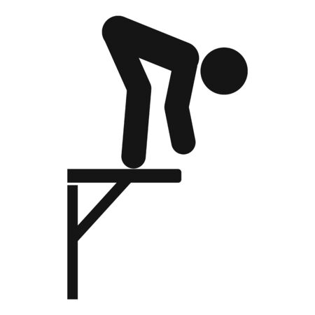 Man ready for jump in water icon, simple styleのイラスト素材