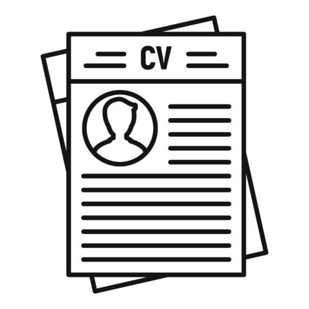 Cv document icon, outline styleのイラスト素材