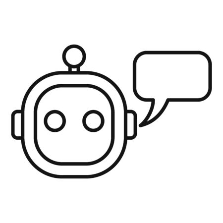 Smart chatbot icon, outline styleのイラスト素材
