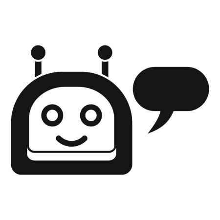 Happy chatbot icon, simple styleのイラスト素材