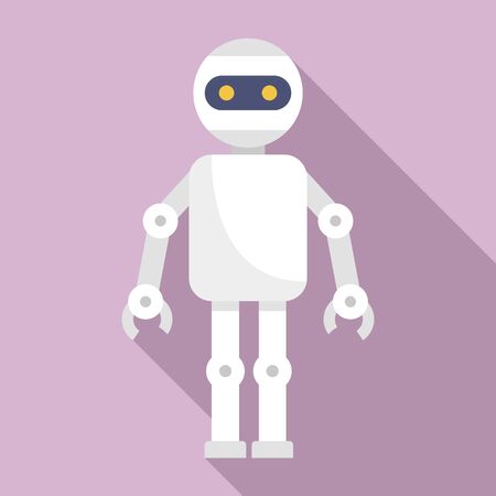 Machine humanoid icon, flat styleのイラスト素材