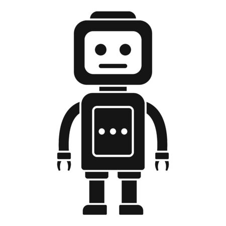 Steel robot icon, simple styleのイラスト素材