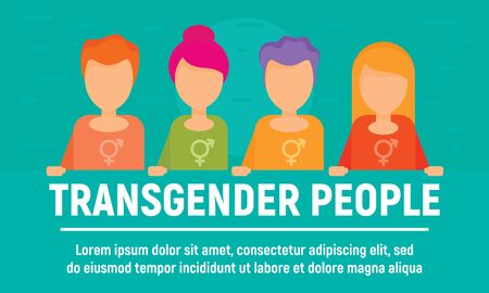 Transgender people concept banner, flat styleのイラスト素材