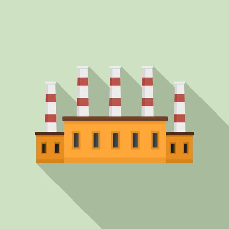 Refinery oil factory icon. Flat illustration of refinery oil factory icon for web designの写真素材