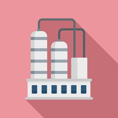 Industrial refinery factory icon, flat styleの写真素材