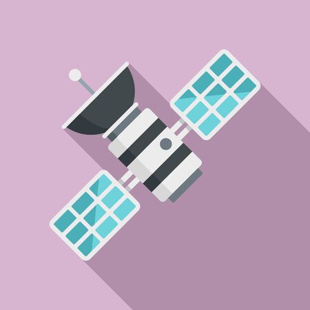 Space satellite icon, flat styleの写真素材