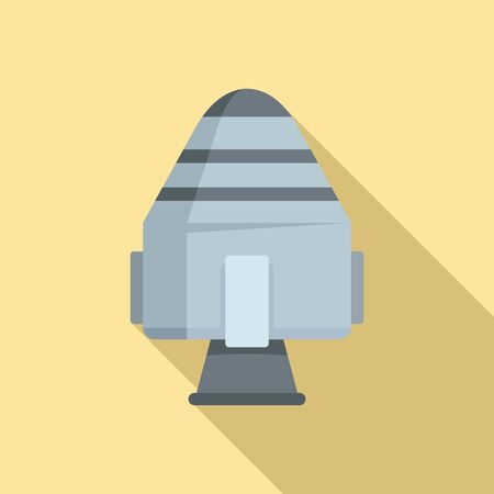 Space rocket capsule icon, flat styleの写真素材
