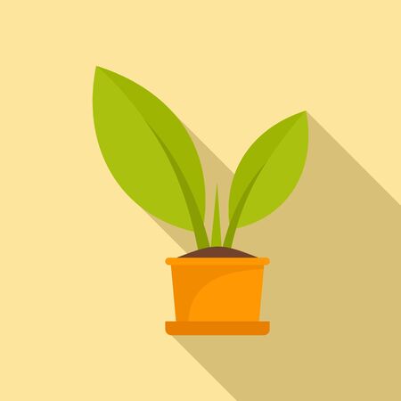 Bio plant pot icon. Flat illustration of bio plant pot icon for web designの写真素材