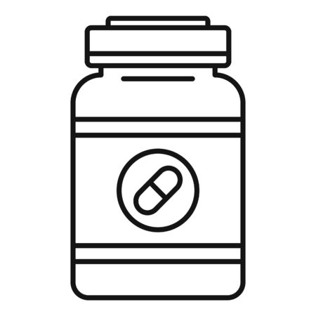 Capsule sport nutrition icon, outline styleの写真素材