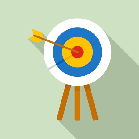 Archery wood target icon. Flat illustration of archery wood target icon for web designの写真素材