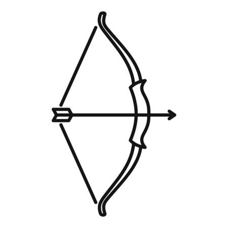Archer bow icon. Outline archer bow icon for web design isolated on white backgroundの写真素材