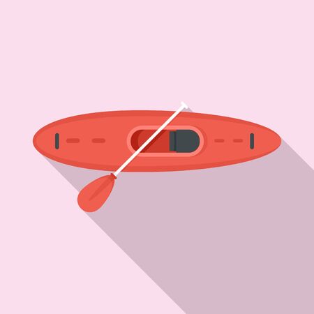 Top view kayak icon. Flat illustration of top view kayak icon for web designの写真素材