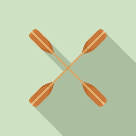 Crossed kayak paddle icon. Flat illustration of crossed kayak paddle icon for web designの写真素材