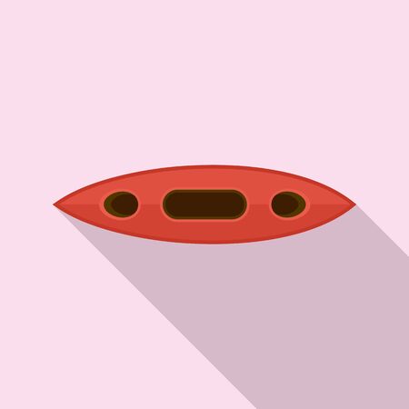 Top view canoe boat icon, flat styleの写真素材