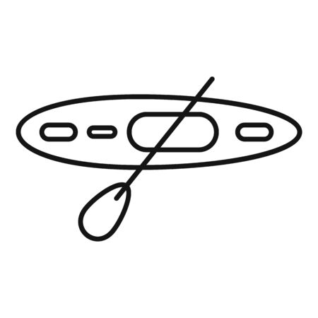 Top view kayak icon, outline styleの写真素材