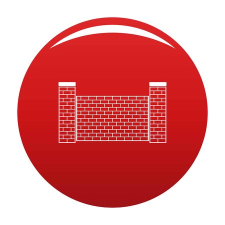 Fence of brick icon. Simple illustration of fence of brick icon for any design redの写真素材