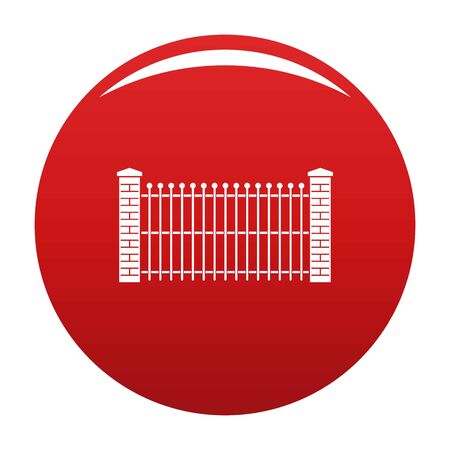 Brick and metal fence icon. Simple illustration of brick and metal fence icon for any design redの写真素材
