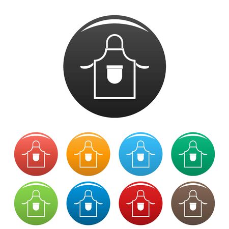 Welding clothes icons set 9 color isolated on white for any designの写真素材