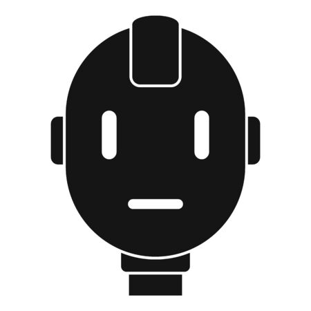 Head robot icon. Simple illustration of head robot vector icon for web design isolated on white backgroundのイラスト素材