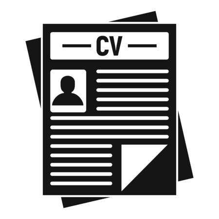 Cv papers icon. Simple illustration of cv papers vector icon for web design isolated on white backgroundのイラスト素材