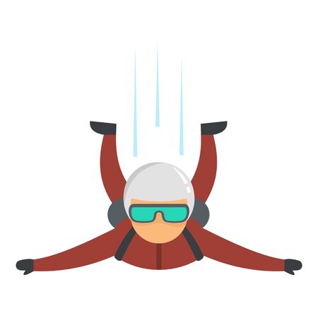 Skydiver fall icon, flat styleのイラスト素材