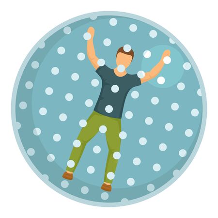 Boy in zorb icon, flat styleのイラスト素材