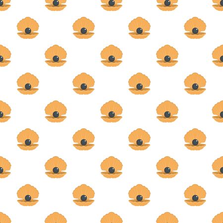 Opened shell pattern seamless, vector illustration.のイラスト素材