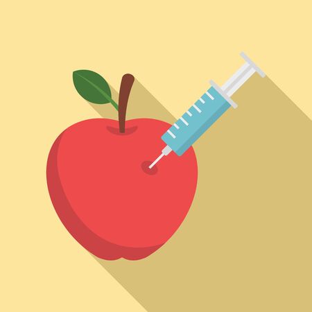 Dna modify red apple icon, flat styleのイラスト素材