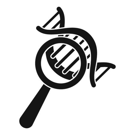 Dna under magnify glass icon, simple styleのイラスト素材
