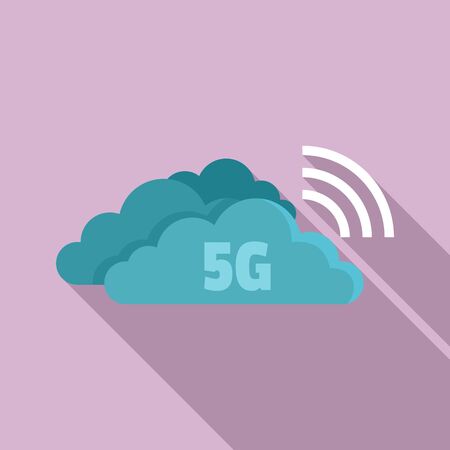 5G cloud technology icon. Flat illustration of 5G cloud technology vector icon for web designのイラスト素材