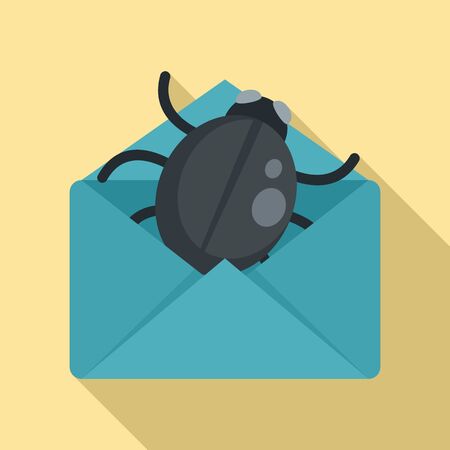 Mail bug icon, flat styleのイラスト素材