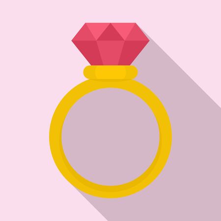 Brilliant ring icon, flat styleのイラスト素材