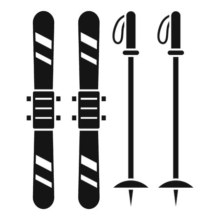 Ski equipment icon, simple styleのイラスト素材