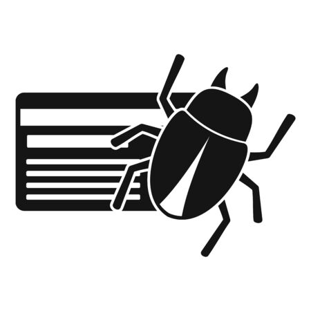 Credit card bug icon, simple styleのイラスト素材