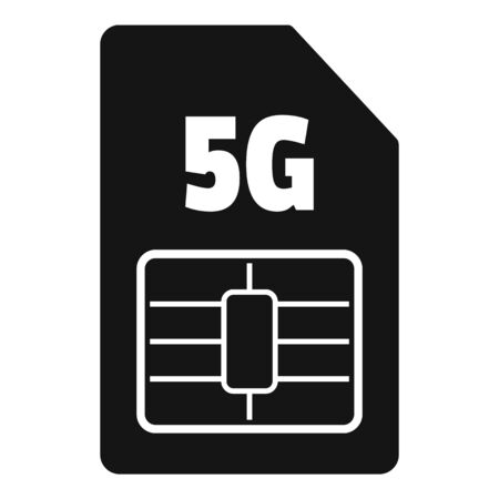 5g phone card icon, simple styleのイラスト素材