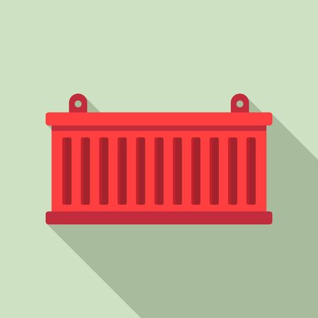 Cargo container icon, flat styleのイラスト素材