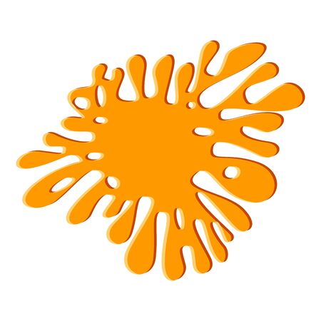 Orange gum splash icon, cartoon styleのイラスト素材
