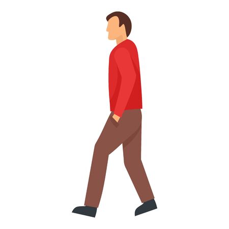 Walking man icon, flat styleのイラスト素材