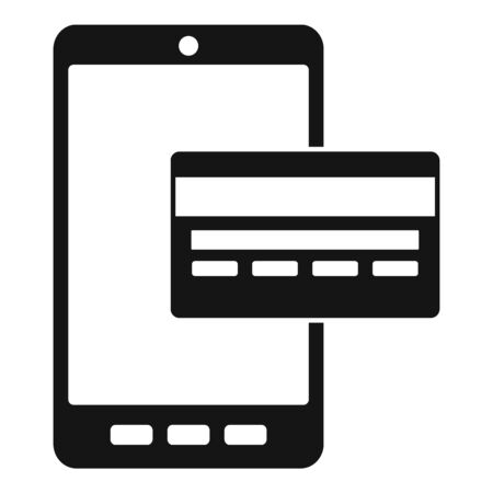 Bank credit card icon, simple styleのイラスト素材