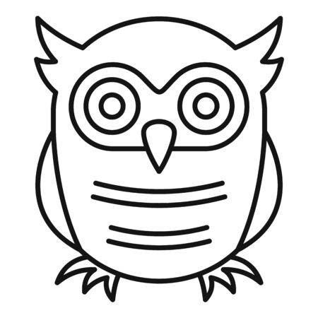 Education owl icon, outline styleのイラスト素材