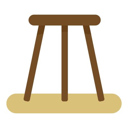 Backless chair icon, flat styleのイラスト素材