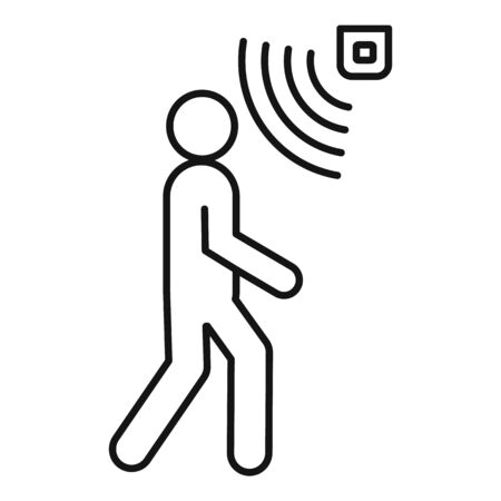 People motion sensor icon, outline styleのイラスト素材