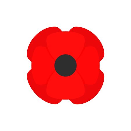 Wild poppy flower icon. Flat illustration of wild poppy flower vector icon for web designのイラスト素材
