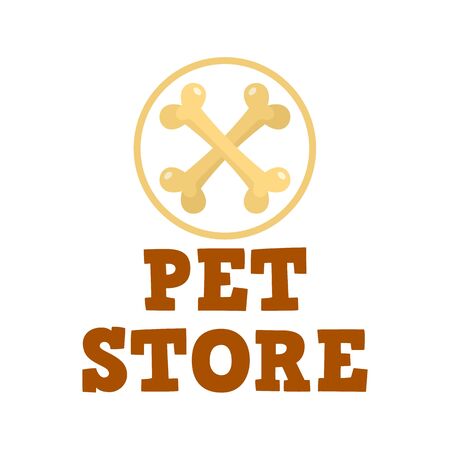 Pet store bone , flat styleのイラスト素材