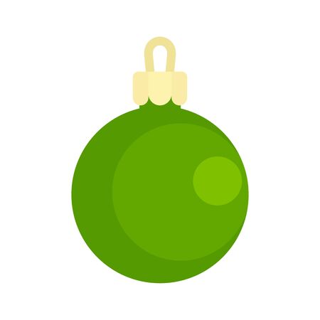 Green ball xmas toy icon, flat styleのイラスト素材