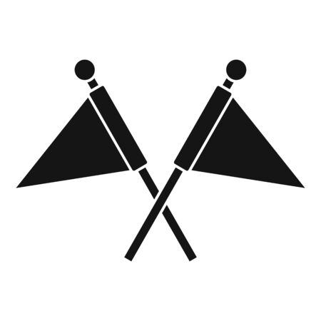 Crossed flags icon, simple styleのイラスト素材